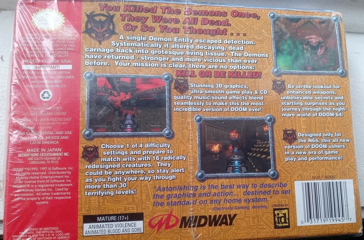 Doom 64 (Nintendo 64, 1997) for sale online | eBay