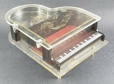 Piano Shaped Music Box Sankyo Japan Lucite Made In Hong Kong Ebay