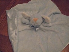 BABY BLANKET blankets beyond puppy 15" blue TAN NOSE dog satin BACK LOVEY