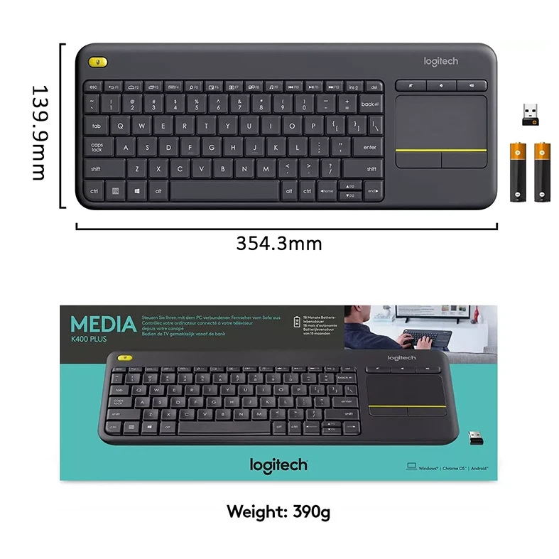 Logitech K400 Plus Wireless Keyboard with Touchpad for Livingroom Home TheatreAU - image 2 of 4