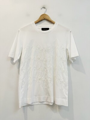 Designer BNWT Simone Rocha Tinsel Embellished Boy Cut Black Women's T-Shirt