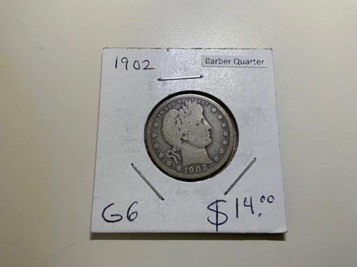1902 United States Barber Quarter 25c
