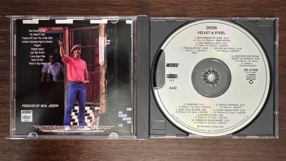 DION - VELVET & STEEL (CD)  1986!!  RARE!!  WORD / SONY / EPIC / EK 47798 Foto 3 de 3