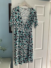 Marks & Spencer Circle Print Fixed Wrap Soft Jersey Midi Dress  - Size 18