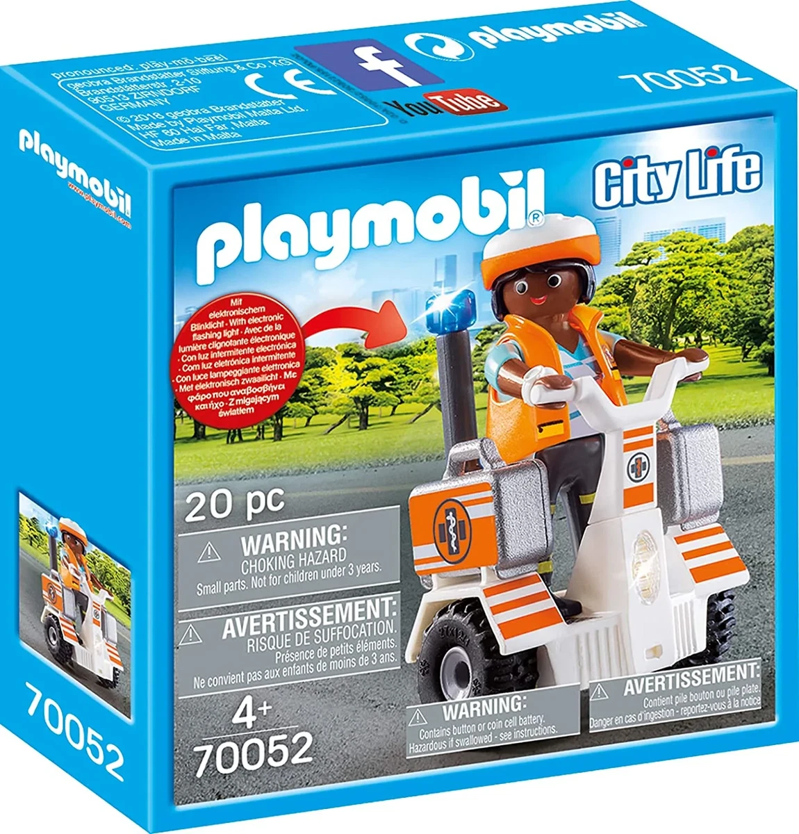 PLY8 PLAYMOBIL City Life 70052 Scooter d quilibre de Sauvetage