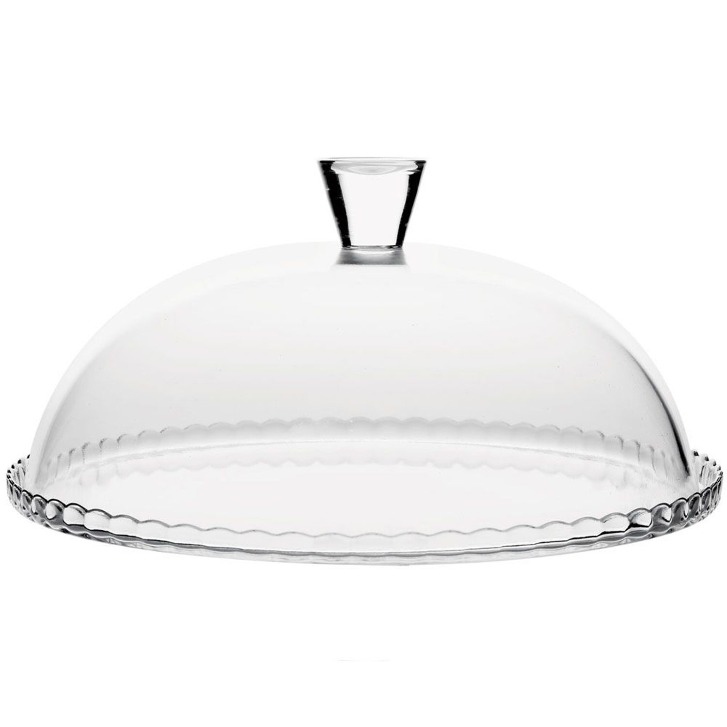 Cloche en verre pour gâteau anti-dessèchement de 32 cm avec son grand plateau plat