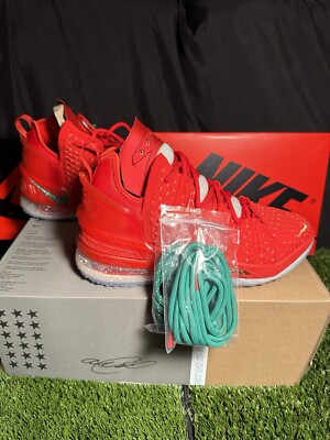 Nike Mens LeBron XVIII 18 X-mas In LA Red Shoes Size 7 Men s/8 Women s 