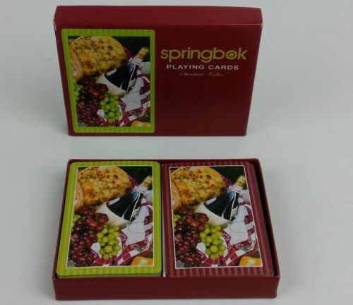 Springbok Playing Cards Picnic Perfect Double Deck Standard Index Bridge Size - Afbeelding 1 van 12
