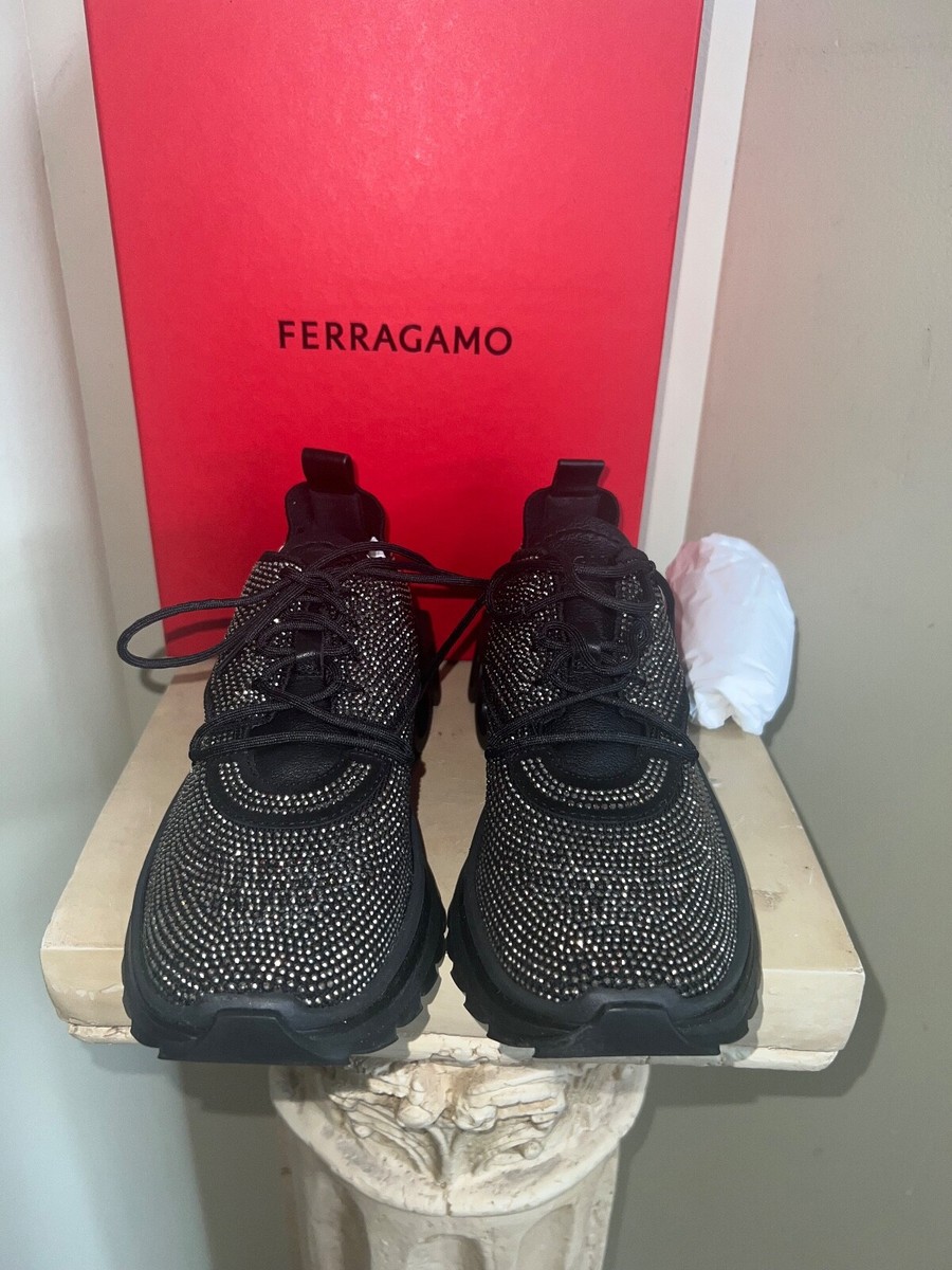 Ferragamo 黒 スタッズ フラットシューズ フェラガモ スタッズ フラット バレエシューズ レディース