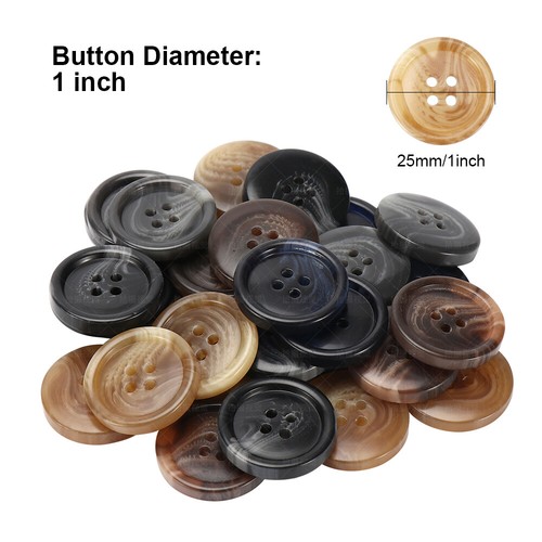30 PCS Resin Sewing Buttons, 25mm/1 inch Round Bulk Buttons for Sewing Crafts - Bild 2 von 7