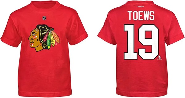 Reebok Jugend Chicago Blackhawks Jonathan Toews #19 Player T-Shirt Klein (8)-image