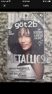2x Got2b Metallics Permanent Hair Color  M66 Blue Charcoal ~ 2 Pack