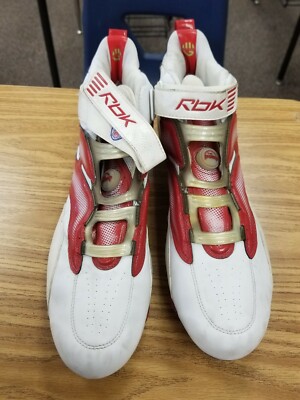 REEBOK NFL Equipment Red White Football Cleats RB 603 KTS Men's Size 14 