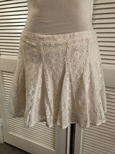 NWT Abercrombie  Fitch Cream Cotton Lace Mini Flare Skirt Lined Size Large New