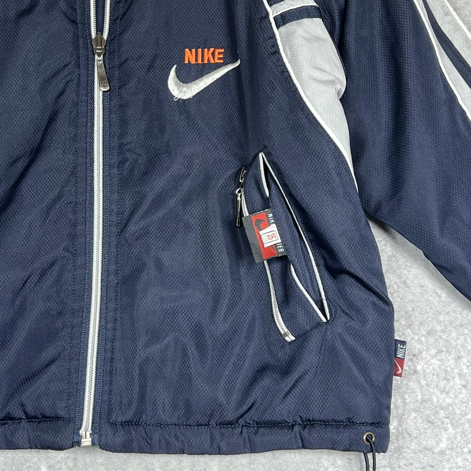 VTG 90’s Nike Reversible Jacket Big Swoosh Embroidered Full Zip Kids 16 Red Tag - Image 3 of 4