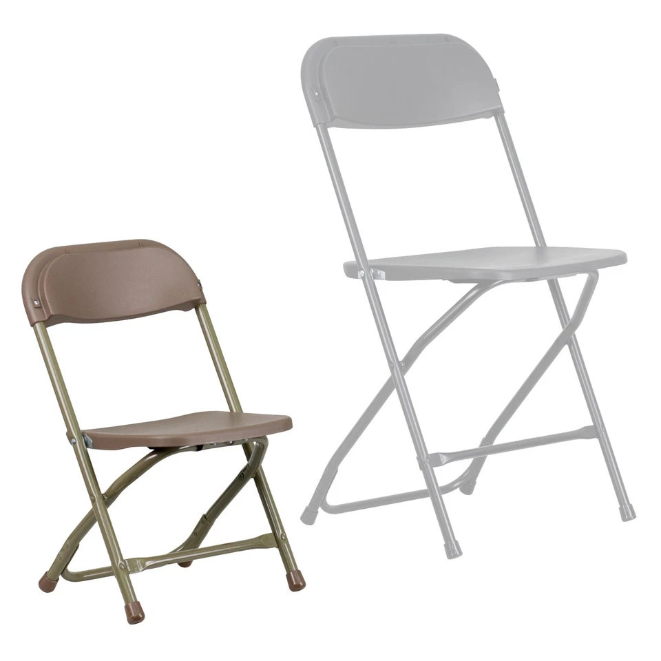 Emma + Oliver 2 Pack Kids Brown Plastic Folding Chair - Image 2 of 4