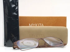 MYKITA Mona 005 Brown Womens Semi Cat Eye Full Rim Eyeglasses 52-17-140 B:35