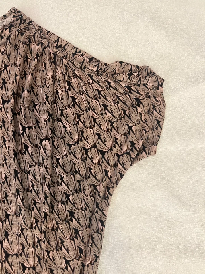 Mossimo Топ женщин 2XL собранными в Рюш стороне Flowy блузка вискоза смесь V шеи рубашка - Изображение 2 из 4