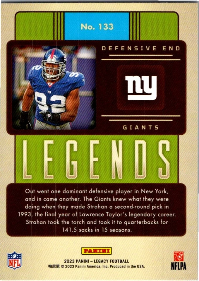 2023 Panini Legacy Football LEGENDS #133 MICHAEL STRAHAN - Image 2 of 2