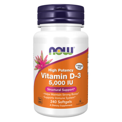 Vitamin D3 5000 IU 240 Softgels By Now Foods
