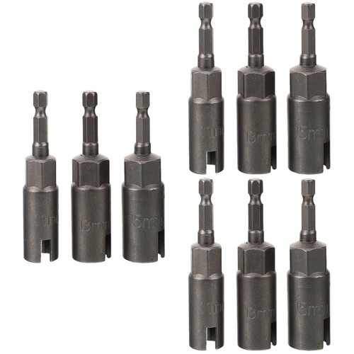 9 Stück Steckschlüssel Schlitz Flügelmutter Bohrer 1/4 Zoll Stangenbuchse - 第 1/12 張圖片