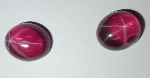 Transparent Star Ruby Oval 12x10 mm Cabochon 6 Rayed Lab-created 3 pieces Lot - Picture 5 of 12