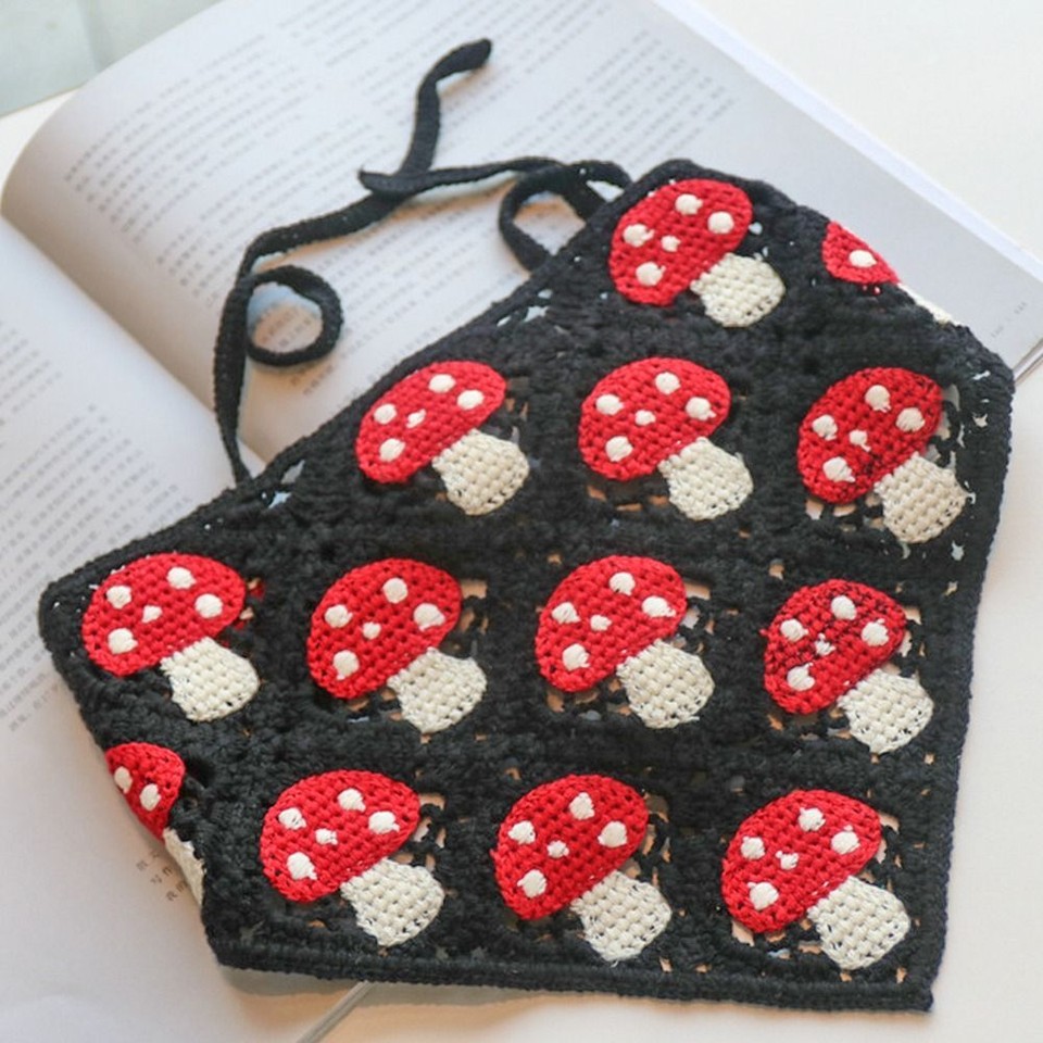 Mushroom Shape Hairband Crochet Headband Sweet Triangle Scarf Hair eBay