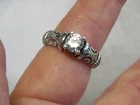 White Lab Sapphire Size 9.5 Ring 925 Sterling Silver USA Made Vintage Style