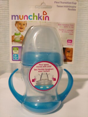 Munchkin Flexi Transition Cup, 4 Ounce, Blue.  For 4 Month+  New 