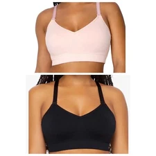 Set of Two Curvy Couture Smooth Seamless Comfort Wireless Bras Size Large +