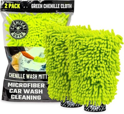 Chemical Guys Microfiber Wash Mitt Set of Two, Scratch-Free Soft Chenille Car