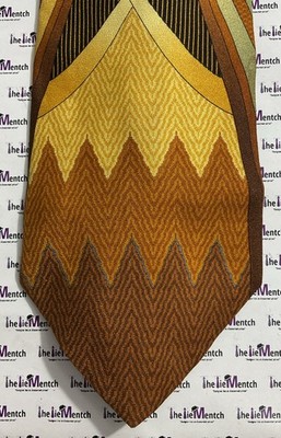 LUGARI Multicolor Geometric Design Adjustable Silk Neck Tie 4 (New-Minor Flaw)