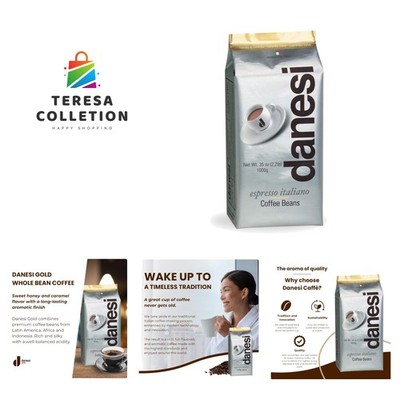 Italian Whole Coffee Beans - Espresso Coffee Beans and Medium Roast Whole Bea...
