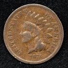 • KEY DATE • 1872 Indian Head Cent Penny Nice F Fine U.S. 1c Coin bn