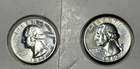 1962 Washington Quarter Uncirculated Silver Lot of 2 Coins 25C