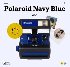 Vintage polaroid blue pulse 636 instant camera - polaroid 600 film compatible -