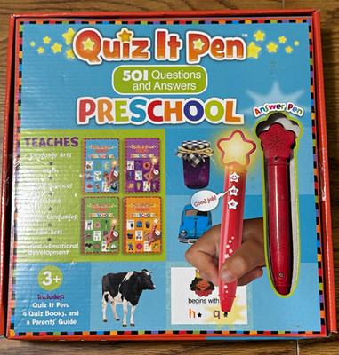 Quiz It Pen Preschool Interactive Learning Set 501 Q&A w/ Pen, 4 Books Guide