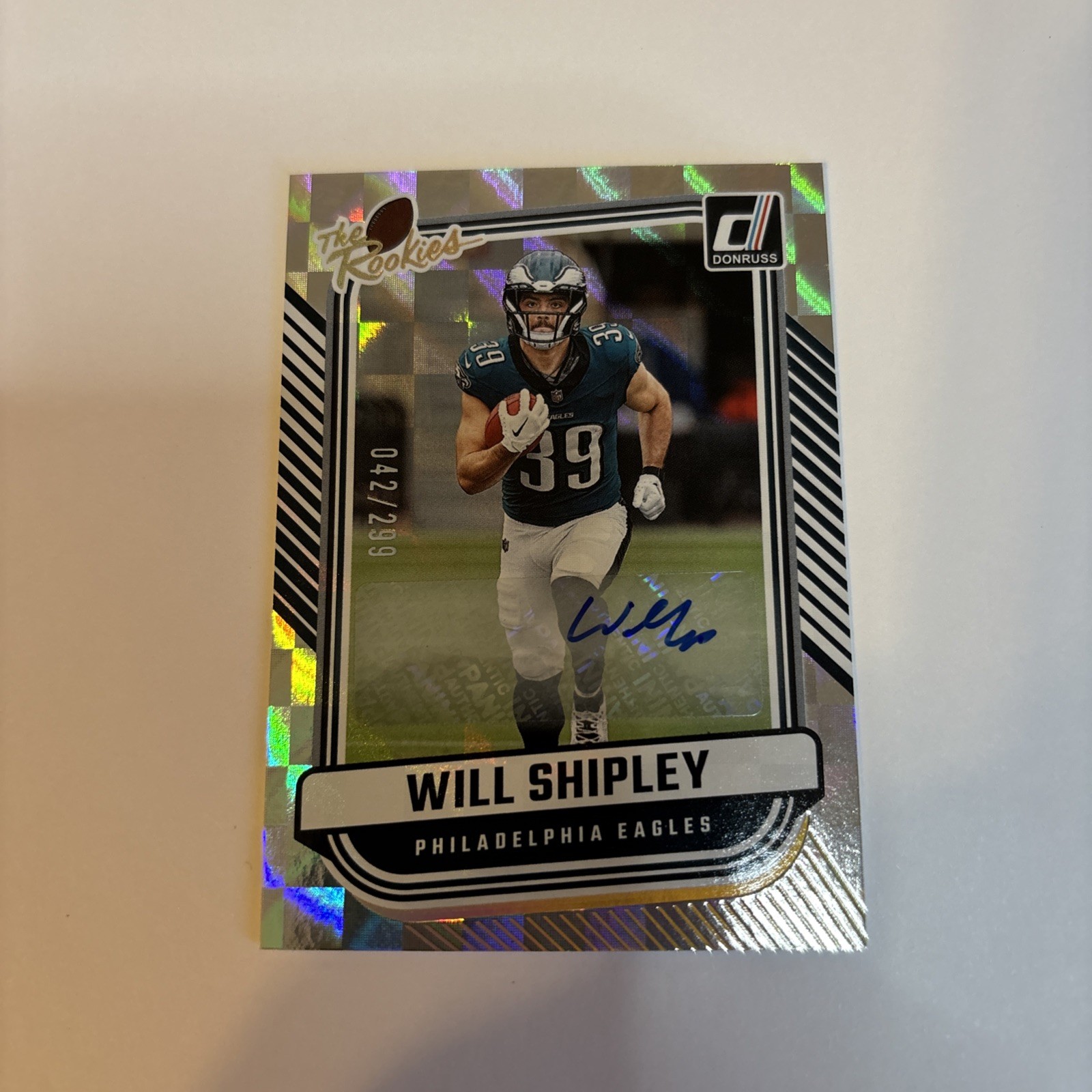 Panini 24 Donruss The Rookies Will Shipley Eagles RC Auto 42/299 FREE SHIPPING
