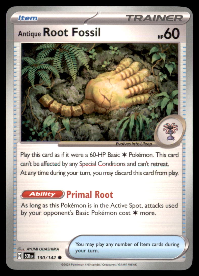 Pokemon Antique Root Fossil 130/142 Stellar Crown 2 Card Lot Non Holo