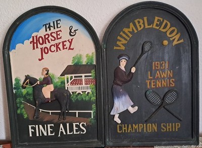 Pub Bar Deko Schilder 3D Holz England Wimbledon The Horse & Jockey