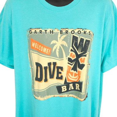 Garth Brooks T Shirt Mens Size 2XL Blue Dive Bar Tour Tiki Palm Trees