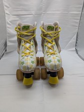 Girls' Quad Roller Skates Adjustable Size 3-7, Pineapple Pattern, Circle Society
