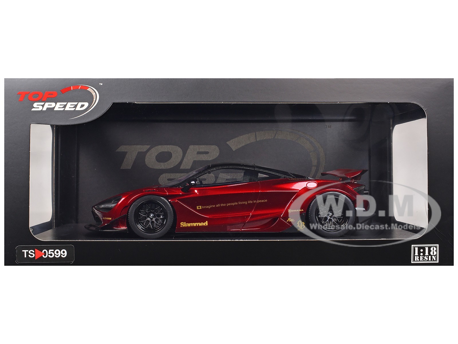 MCLAREN 720S "LB-WORKS" GEM RED 1/18 MODEL CAR BY TOP SPEED TS0599