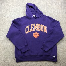 Clemson Tigers Hoodie Mens Medium NCAA Football Sweatshirt Russell Athletic Pull