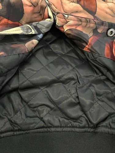 NWT Street Fighter Freeze Max Retro Capcom Squad Black Satin Jacket Mens Small image 9
