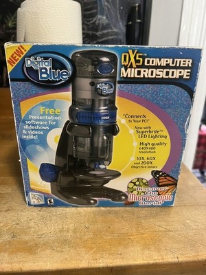 USB  DIGITAL MICROSCOPE PC COMPUTER INTEL DIGITAL BLUE QX5 10X 60X 200X CIB