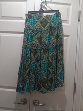 Women's Size 10 Green Multicolor Sag Harbor Skirt