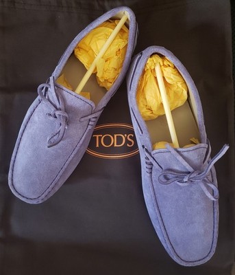 NIB Men Tod S Sz 5.5, Women Sz 38.5-39 Tod S Gommini Suede Purple Loafer