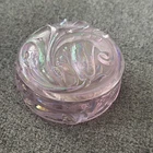 Fenton Pink Chiffon Art Nouveau Round Trinket Jewelry Box  Dish Opalescent