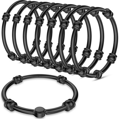 12 Shower Rings, MetalProof, Decorative, Curtain Hooks, Black